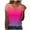 Watermelon Red, variant on PADFRYBK Summer T-Shirt For Women Casual Loose Gradient Color Printed Tops V-Neck Loose Pullover Short Sleeve Loose Tunic Blouses