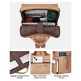 thumbnail image 2 of Mochila para portátil FADEON Leather para mujer 15.6 pulgadas, marrón camel, 2 of 9