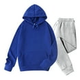 thumbnail image 5 of Txeol Mens Sweatsuit 2 Piece Set Hoodies and Sweatpants Long Sleece Pullover Sweatshirts and Drawstring Jogger Pants with Pockets Oversized 2 Piece Lounge Suits L,Blue, 5 of 8