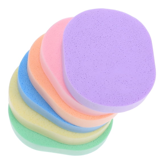 BPPEG 6pcs Facial Cleansing Sponges Reusable Exfoliating Pads Makeup Remover Sponge Assorted Color