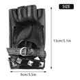 thumbnail image 3 of Guantes de cuero sintético con remaches estilo punk para mujer, de medio dedo, sin dedos, para actuaciones en escenarios, 3 of 5