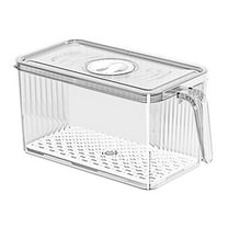 Yonrjhukm Refrigerator Organizer Bins, Clear Plastic Storage Bins for Fridge, Freezer, Kitchen Cabinets, Pantry Organization and Space-Saving Solutions