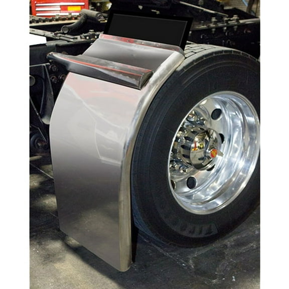 Trux TFEN-Q21  -  38 Inch Stainless Steel Super Long Low Rider Straight Drop Quarter Fender (Sold As Pair)