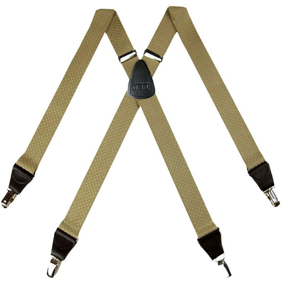 BuyYourTies - Khaki Mens Fashion Dress Suspender Made in USA