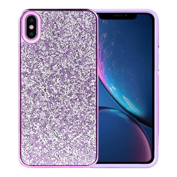 For Apple Iphone Xr Deluxe Diamond Bling Glitter Case Cover Purple