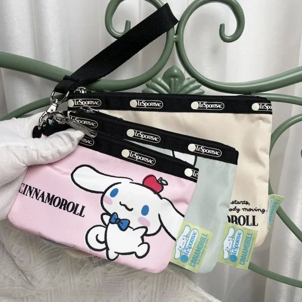 Lesportsacs bolso de dibujos animados Cinnamorol Kawaii impreso bolso de mujer bolso cruzado bolso Casual 21*17cm regalos de cumpleaños de vacaciones