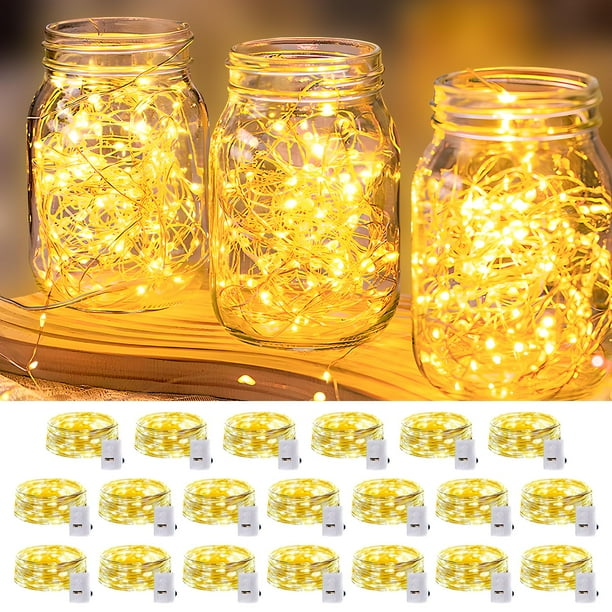 Guirnalda de luces LED Adamonda, paquete de 20 unidades, 2,1 m, 3 modos, blanco cálido