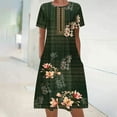 thumbnail image 2 of Drses Women's Casual Dresses Women's Summer Bohemian Print Short Sleeve Beach Dress Knee Length Dress Short Sleeve Dress for Women Summer, 2 of 5