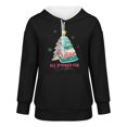 thumbnail image 4 of Uootdi Christmas Sweaters for Women Snowflake Gift Print Knitted Long Sleeve Hooded Sweater Casual LooseCrew Neck Top Pullover Funny Tops, 4 of 5