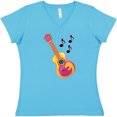 thumbnail image 3 of Inktastic Guitar Music Retro Musician Women's V-Neck T-Shirt, 3 of 5