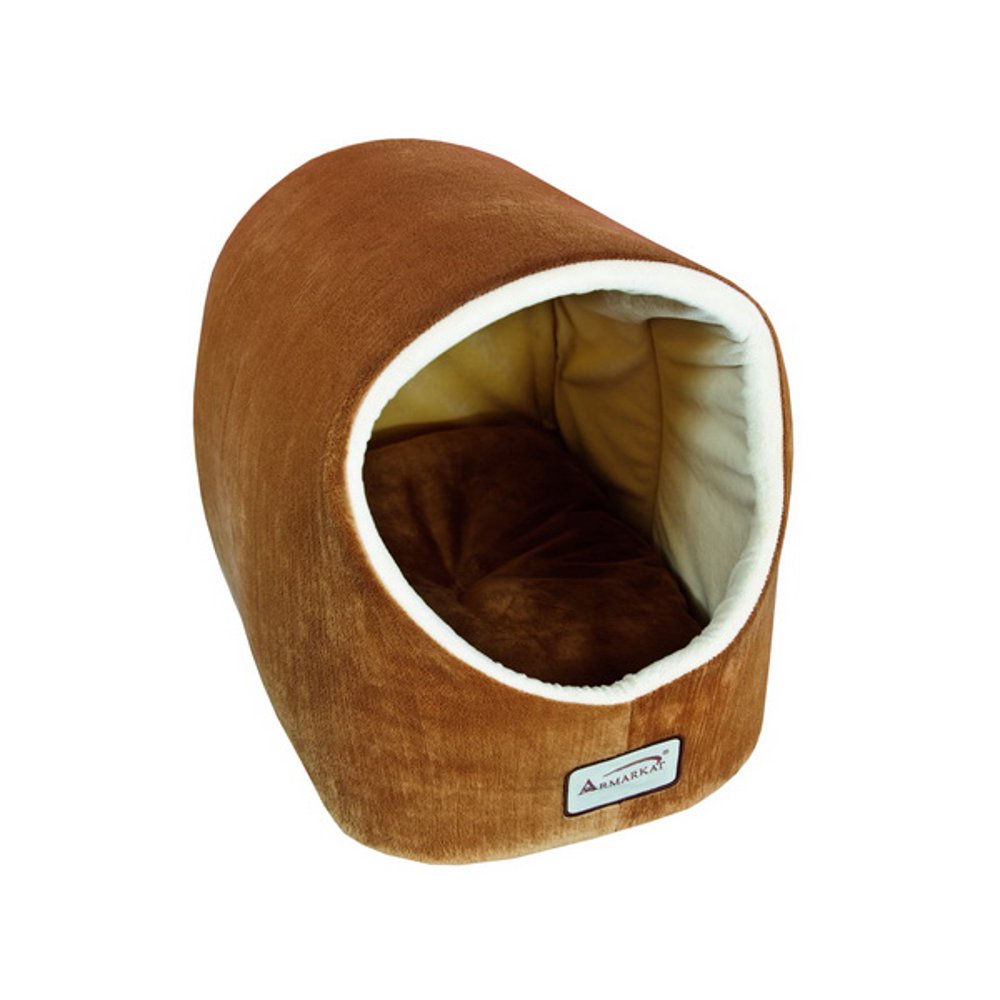 Armarkat Covered Pet Cat Bed, Brown
