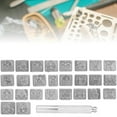 thumbnail image 4 of Juego de sellos con letras mayúsculas de la A a la Z de 19 mm y 3/4 de pulgada para manualidades en cuero, 4 of 15