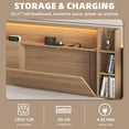 thumbnail image 3 of FULL SIZE Headboard with Hidden Storage & Smart LED Lights, Bedroom Headboard with Built-in Charging Station for Bedroom Decor, 3 of 9
