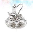 thumbnail image 3 of UPGRATOR 1Pcs Mini Disc Tea Set Model in Silver Alloy for Dollhouse Food Set and Decor, 3 of 8