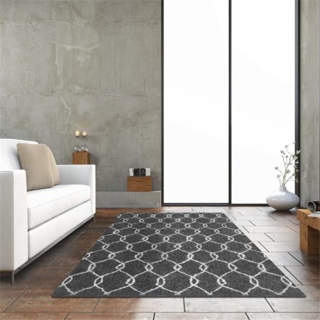 buyMATS 87-602-3201-80001000 8 x 10 in. Artistic Trellis Charcoal & Multi Color Rug