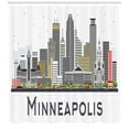 thumbnail image 3 of Ambesonne Minnesota Shower Curtain, Doodle Minneapolis View, 69"Wx70"L, Multicolor, 3 of 3