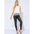 thumbnail image 4 of DARING DIVA Women's Fringe Hem Sleeveless Round Neck Tank Tops XS White, 4 of 6