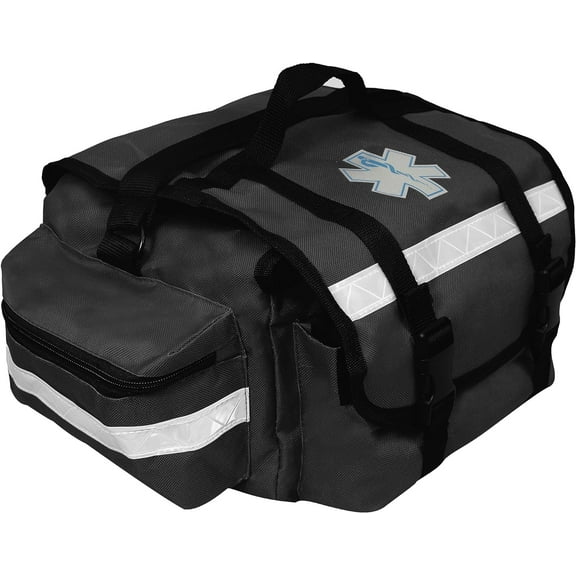 Primacare KB-RO74-BK EMT Emergency Trauma First Responder Medical Bag With Multiple Compartments Empty, Black