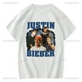 thumbnail image 3 of Printemps/été 2024 Nouveau T-shirt Affiche Justin Bieber Col Rond Manches Courtes Mode Décontractée Unisexe Mode Urbaine 7 TTTG, 3 of 6