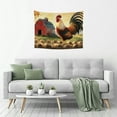 thumbnail image 5 of Creowell Rooster Farm Scene Tapestry Wall Hanging Home Decor 40x30in, 5 of 6