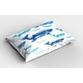 thumbnail image 2 of Ambesonne Whale Pillow Sham 2 Pack, Ocean Animals Colorful, 26"x20", Blue White, 2 of 3