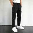 thumbnail image 2 of CONZONE Kids Boys Uniform Cargo Pants Wide Leg Baggy Chino Pants for Boys Elastic Waist Drawstring Back To School Outdoor Joggers with Pockets, 2 of 8