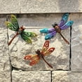 thumbnail image 4 of BVLFOOK Dragonfly Wall Art Decor, Metal Indoor Outdoor Fence Outside Hanging Decorations for Living Room Bedroom, 9 Inch 3 Pack, Hand-made Vibrant Ornament Sculpture for Patio Balcony, 4 of 6