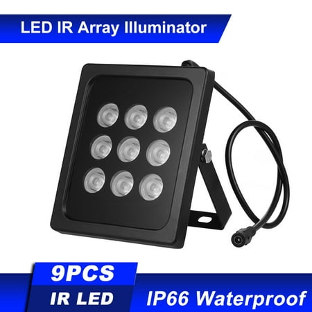 Infrared Illuminator 9pcs Array IR LEDS IR Illuminator Night Vision Wide Angle Long Range Outdoor Waterproof for CCTV Security