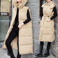thumbnail image 7 of Gamivast Long Quilted Vest for Women Hooded Loose Button Down Sleeveless Padded Jacket Winter Casual Zip up Coats with Pockets Trendy Work Solid Outerwear 2025, 7 of 7