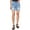 Emma, variant on EARNEST SEWN NEW YORK Womens Blue Denim Pocketed Frayed Button Fly Cutoff Hem High Waist Shorts 30