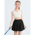 thumbnail image 4 of SILVERCELL 3-16Y Teens Girls Casual Mini Skirts with Liner, Kids Athletic Solid Culottes Pleated Skater Skirt Skorts, 4 of 9