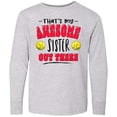 thumbnail image 3 of Inktastic That's My Awesome Sister Out There with Softballs Long Sleeve Youth T-Shirt, 3 of 5