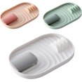 thumbnail image 1 of Silicone Utensil Tray Extra Large Spoon Rest Heat Resistant Cutlery Holder Pack Of 3 Pink Green And White, 1 of 5