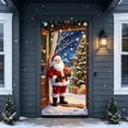thumbnail image 7 of Cheap Christmas Decorations Clearance for Home – Christmas Class Door Cover 70.87x35.43 inch, Santa Claus Holding Gifts Christmas Tree Scene Door Covers Decorative, Winter Front Door Decor (A), 7 of 7