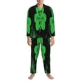 thumbnail image 3 of Honeii St Patrick's day Pattern Mens Pajamas Set,2pcs Men's Lounge Long Sleeve Sleep Shirt and Pajama Bottoms Sleepwear Set,Mens Pjs Sets-X-Large, 3 of 7