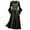 Black, variant on TIHLMK Casual Dress Women's Square Collar Patchwork Bandage Long Sleeve Robe Long Dress Purple