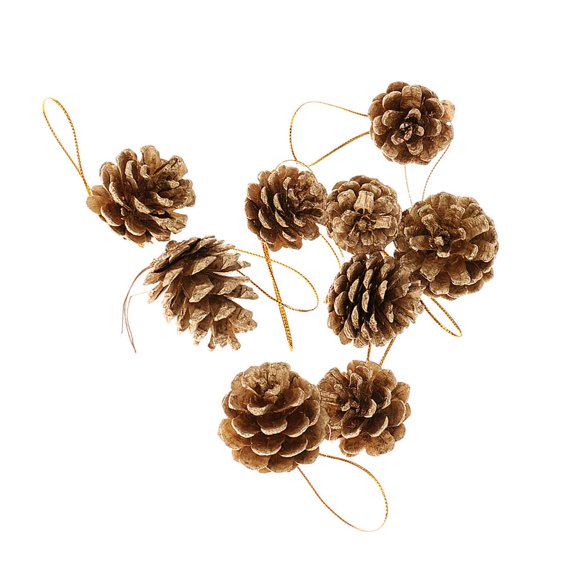 9X Christmas Hangnaments, Pinecone Pendant Ornaments Tree
