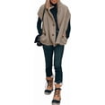 thumbnail image 3 of Fall Winter Women Casual Loose Fleece Vest Oversize Button-up Sherpa Vest Jacket, 3 of 6