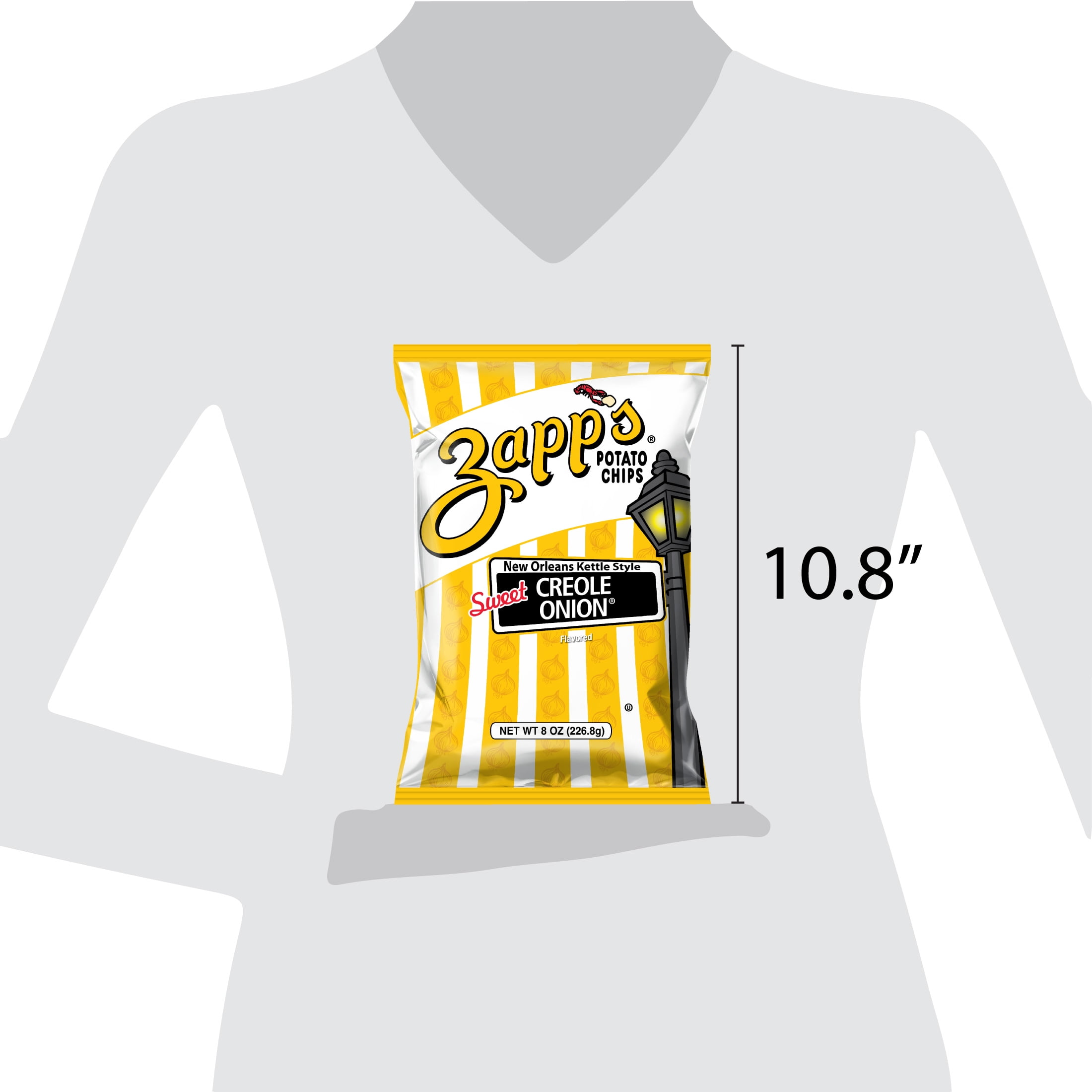 Zapp's Sweet Creole Onion New Orleans Kettle Style Potato Chips, Gluten-Free, 8 oz Bag