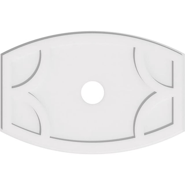 Ekena Millwork CMP32X21KY-04000 4 in. ID x 17.25 in. Rectangle Kailey Architectural Grade PVC Contemporary Ceiling Medallion