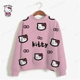 thumbnail image 3 of Sudadera con capucha de otoño HELLO KITTY, sudadera fina y elegante para mujer, jerséis Harajuku, moda coreana, estampado de leopardo, ropa de calle de manga larga, 3 of 5