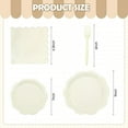 thumbnail image 2 of 96 Pcs Ivory Paper Plates and Napkins Set Party Supplies, Tableware set for 24 Guest include Disposable Ivory Scalloped Plates, Napkins and Forks for Baby Shower Bridal Shower Wedding, 2 of 7