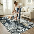 thumbnail image 3 of Ultrug Modern Abstract Rugs Vintage Area Rug Soft Indoor Carpet for Bedroom Living Room Home Decor,5'x7',Black, 3 of 7