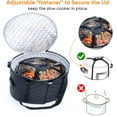 thumbnail image 4 of Slow Cooker Carrying Case Compatible with 6-8 Quart Crockpot Carrier for Hot Food and Hamlton Beach Slow Cooker Tote with Lid Fastener for Dust Cover Applicances, 4 of 5