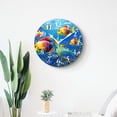 thumbnail image 4 of 16 Inch Wall Clock Battery Operated Silent Clock Decorative for Office, Kitchen, Outdoor, Living Room，Marine Sea Life Underwater World Zebrafish Fish Coral Reef Plant Adorable, 4 of 4