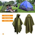 thumbnail image 2 of Escalada 3 en 1 Mujeres Hombres Con Capucha Lluvia Turismo Camping Cubierta Chubasquero Poncho Verde JShteea El nuevo, 2 of 8