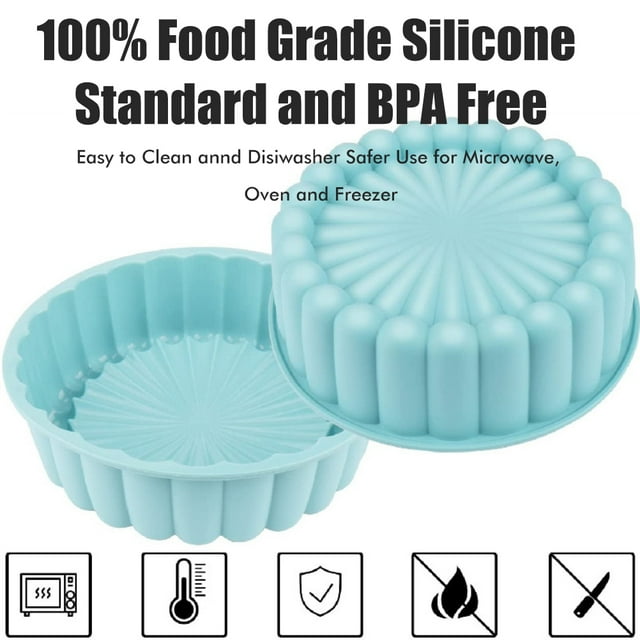 Moules à Gâteau Ronds 7 Po en Forme de Tournesol Silicone Réutilisables Moules à Tarte au Pain Flan