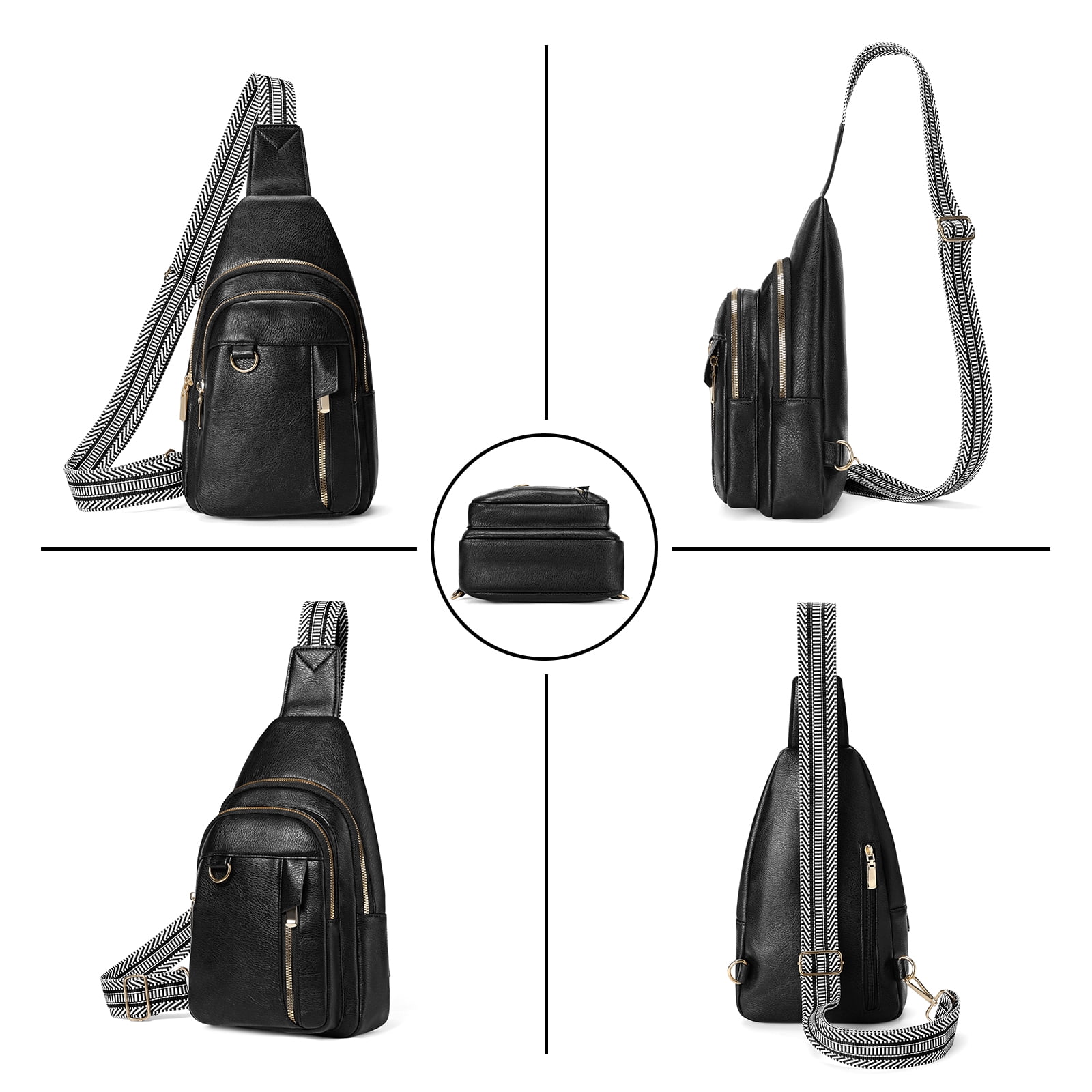 GAEKEAO Sling Bag for Women Crossbody Bags Fanny Pack Vegan Leather Chest Bag Travel Shoulder Belt Purse Backpack Gifts