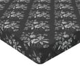 thumbnail image 4 of Ambesonne Floral Fitted Sheet, Minimalist Spring Flowers, Queen Size, Dark Grey, 4 of 5