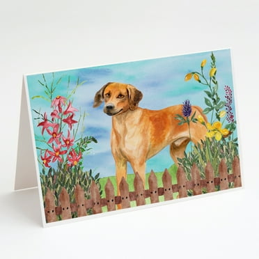 Caroline's Treasures Rhodesian Ridgeback Spring Greeting Cards with Envelopes, 5" x 7" (8 Count)